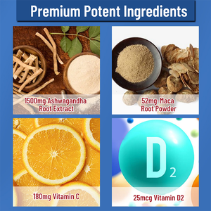 Extrait d'ashwagandha Winstown Daynee, système immunitaire plus fort, gummies à l'ashwagandha et au shilajit, capsules d'ashwagandha biologiques - Product Image 6