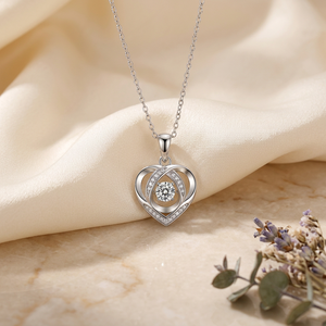 Collar con colgante de corazón de lujo romántico, cadena plateada de plata 925, joyería para mujer, 2,37g - Product Image 3