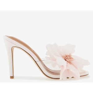 New Summer Fashion Elegant Causal Pumps Open Toe Comfort <b>Slip</b> on Transparent Upper with Flower Thin High Heel for <b>Women</b> - Product Image 2