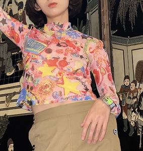 Blusas <span class=keywords><strong>de</strong></span> malla sexy <span class=keywords><strong>de</strong></span> <span class=keywords><strong>manga</strong></span> <span class=keywords><strong>larga</strong></span> para mujer, ropa <span class=keywords><strong>de</strong></span> moda, cuellos <span class=keywords><strong>de</strong></span> <span class=keywords><strong>tortuga</strong></span>, transparentes, fruncidas, tops para salir, conjuntos ajustados - Product Image 3