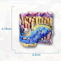 Aimants de réfrigérateur 3D en résine Europe Monaco, souvenir touristique, autocollant de réfrigérateur, cadeau artisanal, décoration