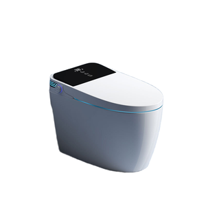 Abattant de toilettes intelligent moderne avec pulvérisation d'eau automatique et chauffage du siège pour WC publics à cuvette allongée et télécommande - Product Image 1