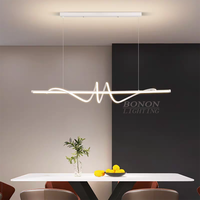 Nouvelle ligne minimaliste lampes suspendues contemporaines salle à manger lustre noir linéaire