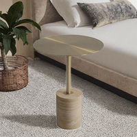 Table basse de luxe en travertin, forme carrée, design moderne, pour chambre à coucher