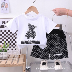 2025 T-shirt en coton pour bébés garçons à la mode avec motif animal tenue décontractée d'été à manches courtes en tissu peigné - Product Image 3