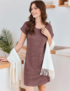 Nuevo Vestido Casual de Punto Acanalado para Mujer, Vestido Tipo Camiseta con Bolsillos, Vestido Mini Holgado - Product Image 2