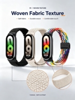 Compatible avec Band 10/9/8, bracelet en nylon tressé respirant avec boucle magnétique pour montre connectée de sport