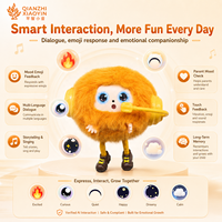Peluche IA Orange Mini Monstre avec Bottes Jaunes, Réponse Tactile Vibrante, Clonage Vocal 50+ Langues, Mémoire Longue Durée, WiFi 2.4G