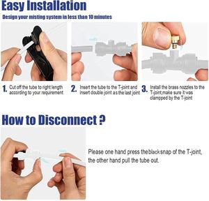 Système de refroidissement par brumisation, alimenté par courant alternatif, résistant aux UV, pompe d'<span class=keywords><strong>arrosage</strong></span> de plantes DIY, adaptateur de robinet 3/4 pouces, buses de brumisation, <span class=keywords><strong>tuyau</strong></span> pour patio et jardin - Product Image 5