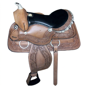 Selle Western en cuir véritable sculptée à la main, type anglais, avec couleur et taille personnalisées - Product Image 1