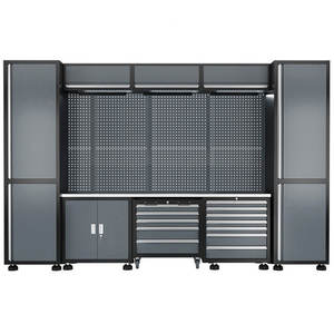 Garage Storage Combination Tool Cabinet Heavy Duty Modular <b>Cold</b> <b>Rolled</b> <b>Steel</b> Workshop Metal Workbench Rolling Wheels OEM - Product Image 1