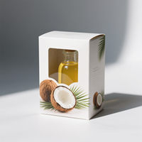 Emballage de boîte en carton blanc de couleur personnalisée avec fenêtre pour huile de noix de coco 1 bouteille 2 bouteilles boîtes d'expédition en gros