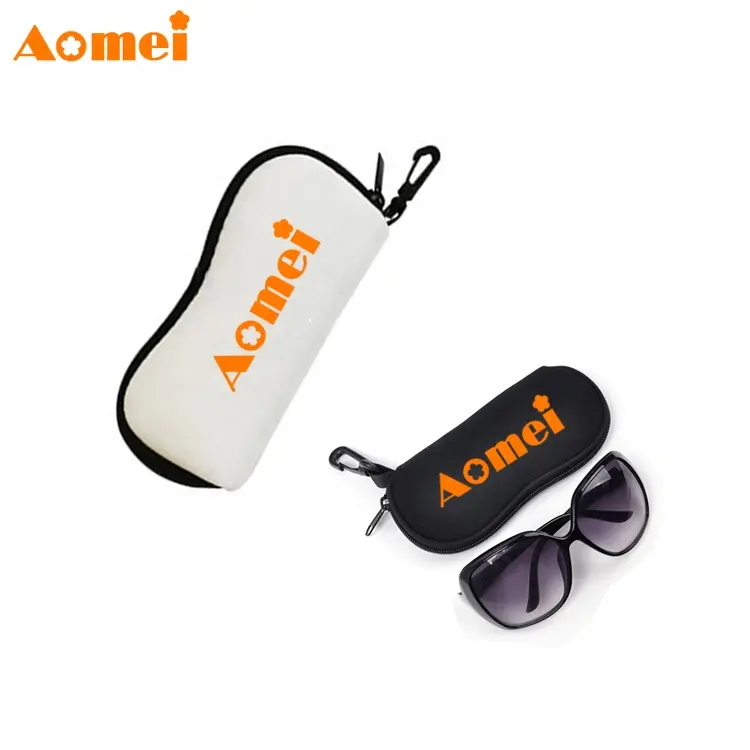Aomei khuyến mại in kính chủ Kính mát trường hợp Neoprene bảo vệ kính mắt mềm Pouch túi với clip