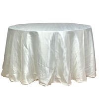 Nappe Ronde en Polyester Froissé Style Minimaliste Moderne, Douce et Durable, Idéale pour Hôtels, Mariages, Banquets, Anniversaires et Décoration d'Événements