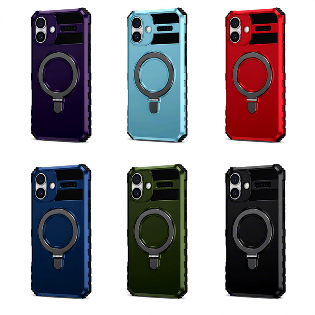 Premium Magnetic Ring Kickstand Phone Case Shockproof Scratch-Resistant Protective Cover Compatible With Iphone& Samsung Phones
