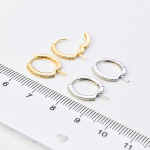 Accesorios de Plata S925 para DIY con Perlas, Precioso Soporte Vacío para Perlas Redondas de 8-11mm, 20829, Broche para Oreja, Joyería Artesanal Chapada - Product Image 2