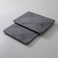 Lot de 2 dessous-de-plat carrés design simple pour comptoir de cuisine avec tapis d'évier et drainage pour vaisselle et baguettes