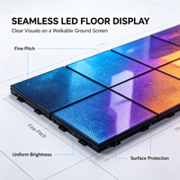 Écran LED de piste de danse incurvé ou plat, couleur intégrale, interactif pour fêtes, résolution 4K, étanche IP65, Adobe RGB 90%
