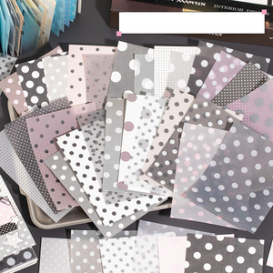 50pcs Per Pack of Decorative Sheets Polka Dot Time-Themed Peel-Off Macaron-Colored Planner <strong>Backgrounds</strong> and Decorations - Product Image 1