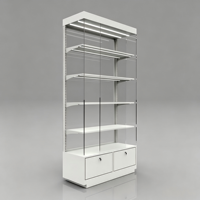 Vitrine aus Metall und Glas mit LED-Beleuchtung, umweltfreundlich, weiß, für Schmuck, geeignet für Einzelhandelsgeschäfte und Einkaufszentren.