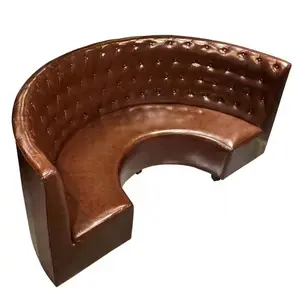 Круглый кожаный диван u-образной формы для ресторана