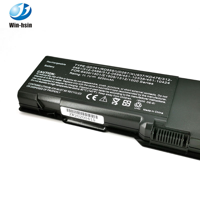 High Performance GD761 RD859 UD267 Laptop Battery for Dell Inspiron 6400 1501 E1505 Vostro 1000 Series 11.1V 5200mAh