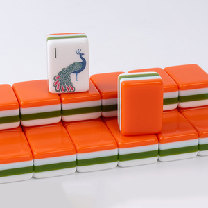 Juego de Fichas de Mahjong Occidental de 4 Capas de Alta Calidad, Personalizado de Fábrica, Fichas de Mahjong Americanas Naranjas, Acrílicas, de Lujo - Product Image 6