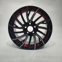 Rines de Aleación de Aluminio Forjado por Centrifugación de Alta Calidad, Diseño Nuevo, 15 Pulgadas, Base Negra, Plateado Pulido, 4/5x100-114.3, Universales