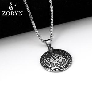 Collares con Colgante de Moneda de Rey Esqueleto de Acero Inoxidable, Corona y Cetro, Joyería de Moda Gótica Punk Vintage de Acero de Titanio para Hombre - Product Image 4