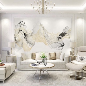 Carta da parati di <span class=keywords><strong>dimensioni</strong></span> personalizzate di alta qualità linea astratta arte murales soggiorno design - Product Image 1
