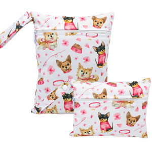 Bajo MOQ personalizado 20*25cm bolsas de bebé de un solo bolsillo para niños pañal impermeable con cremallera bolsa húmeda - Product Image 5