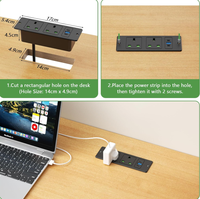 Multiprise UK avec prises multiples, charge rapide USB, boîtier de connexion dissimulé, prise de bureau pour le bureau