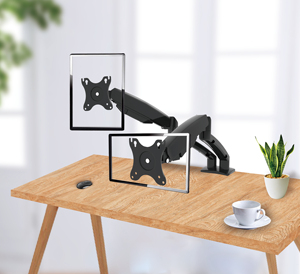 Dual Gas Spring <strong>Desktop</strong> <strong>Monitor</strong> Stand <strong>Mount</strong> - Product Image 4