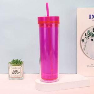 Gobelet isotherme OEM personnalisé en acrylique de 16 oz, à double paroi, anti-fuite avec couvercle et paille pour les voyages en extérieur et le camping - Product Image 4