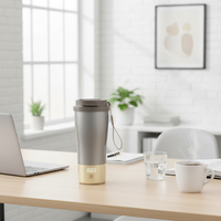 Tasse chauffante électrique en titane pur 400 ml avec contrôle de température, bouilloire de voyage à bouton tactile et affichage numérique