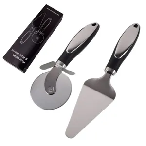 Groothandel Pizza Cutter & Server Set Super Scherpe Pizza Snijmachine Rvs Stalen Pizza Cutter Wiel Met Antislip Handvat