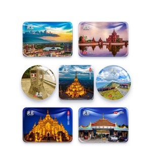 Imán de nevera de la calle China-Myanmar, con motivos de Dehong, Yunnan, Ruili, One Village Two Countries, Puerto Jiegao y Pagoda de Oro y Plata de Wanding - Product Image 5