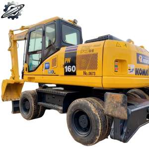 Excavadora de Ruedas Komatsu PC160 de 16 Toneladas, Usada, de Segunda Mano, de Tamaño Mediano, Capacidad de la Cuchara de 0.65m3, Potencia de 82.4KW, en Venta, 99% Nueva - Product Image 1
