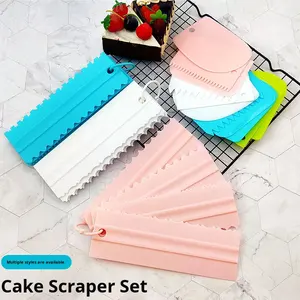 Set di Coltelli <span class=keywords><strong>per</strong></span> Tagliare la Plastica a Tre/Quattro Pezzi, Raschietto Dentato a Doppia Faccia, Pettine <span class=keywords><strong>per</strong></span> Crema, Utensile da Pasticceria - Product Image 1