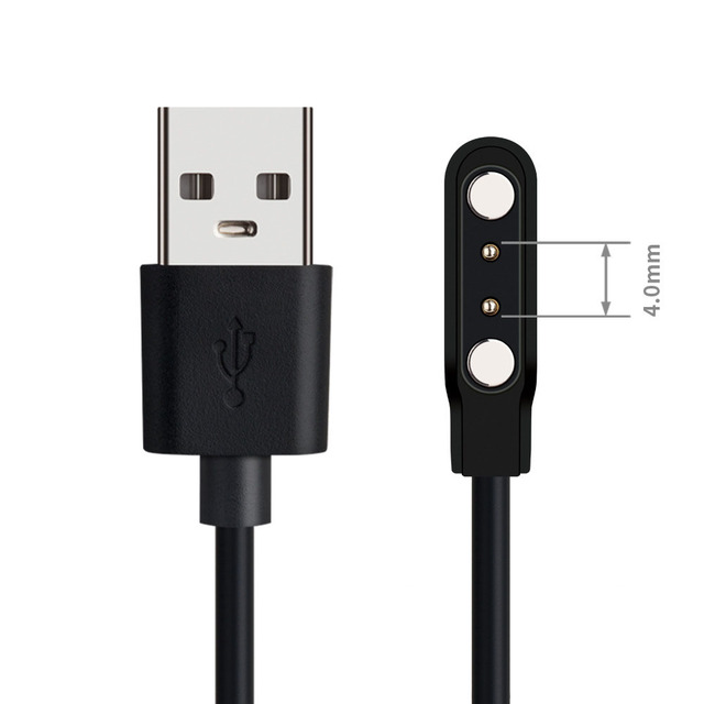 Universal Magnetic Charging Cable 2Pin Space 4.0mm Magnetic Charger Cord for Smartwatch W26/W26+/GX08/QS58/TB14/QG21/FT10/FT18/