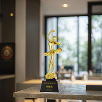 Vente en gros de trophée de danse gravé en or personnalisé cadeau d'affaires métal artisanat typographie imprimé pour les danseurs