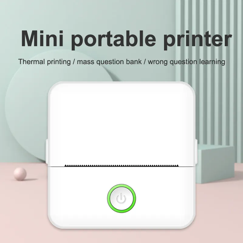 Mini Draagbare Printer Met Wit, Roze, Blauw 3 Kleuren Thermisch/Inktvrij Afdrukken Doodle Diy Pocket Printer Mini Draagbaar