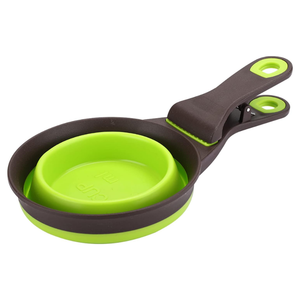 Bol pliable portable en PP+TPR pour chiens, chats et petits animaux, voyage en plein air, pliable, facile à nettoyer, vert, marron - Product Image 2