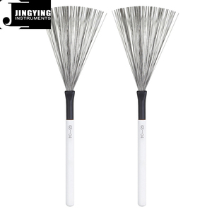 2023 Jingying Musique Portable Percussion Instrument Accessoires, Acier À Haute Teneur En Carbone + Érable Tambour <span class=keywords><strong>Brosse</strong></span> Manche En Bois Jazz Tambour Brosses - Product Image 4