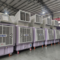 El Mejor Enfriador de Aire Portátil, 25000m/h, Doble Salida de Aire, Bomba de Motor AC, Enfriamiento Evaporativo Industrial para Talleres y Almacenes, Duradero y Ecológico