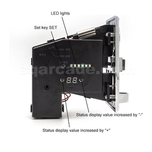 Selettore di Monete Multiplo per Distributori Automatici, Meccanismo <span class=keywords><strong>Arcade</strong></span> BL916 con Scheda di Controllo CPU, Supporto Inglese, Zero Delay, in Metallo - Product Image 6