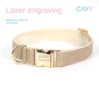 Collier pour chien en cuir artificiel gravé avec boucle en métal pour chien de petite, moyenne et grande taille