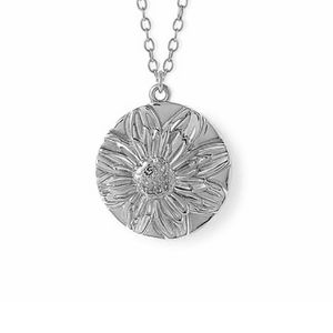 Collier pendentif marguerite sculpté en argent 925 plaqué or 18 carats, best-seller Gemnel 2025 - Product Image 5