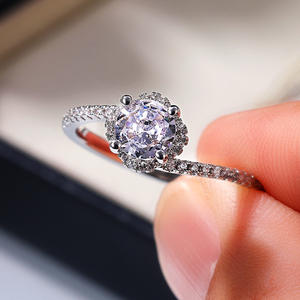 Anello di Diamanti F758 con Taglio Brillante Rotondo, Diamante Naturale, Classico Anello di Fidanzamento, Gioielli da Donna - Product Image 2