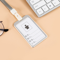 Funda de tarjeta de aleación de aluminio personalizada para protección de identificación, funda de tarjeta de control de acceso de empresa, soporte para tarjeta de trabajo de empleado con cordón